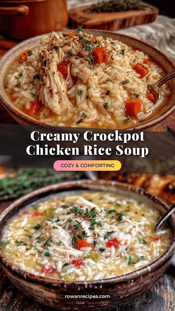 creamy crockpot chicken and rice soup recipe