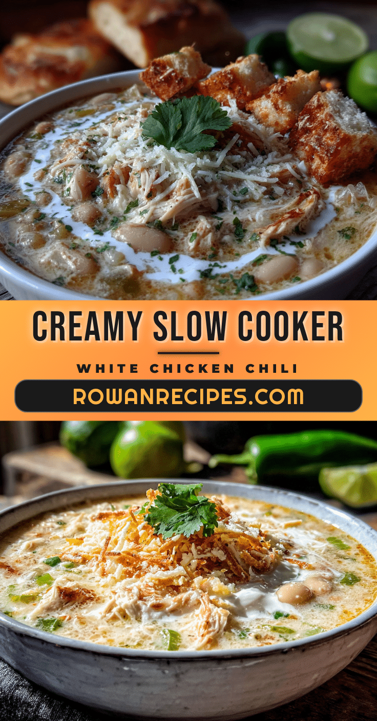 creamy slow cooker white chicken chili recipe
