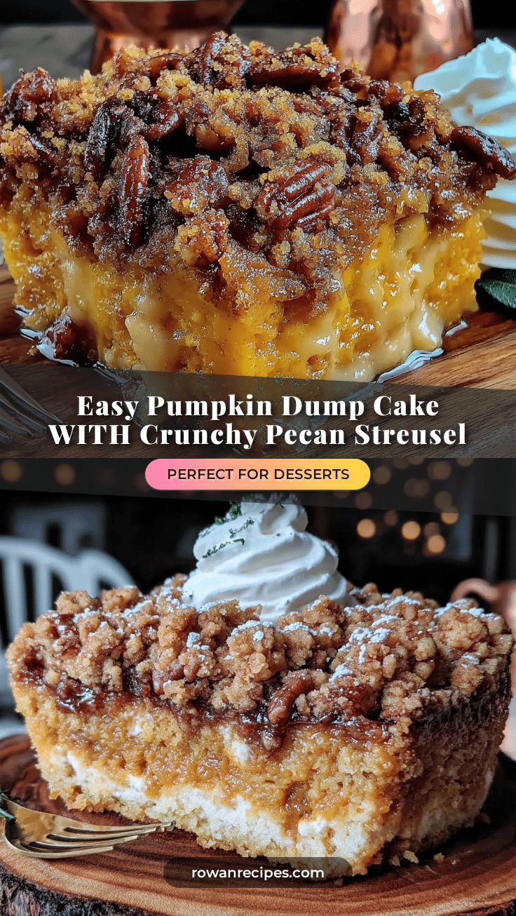 Easy Pumpkin Dump Cake with Crunchy Pecan Streusel recipe