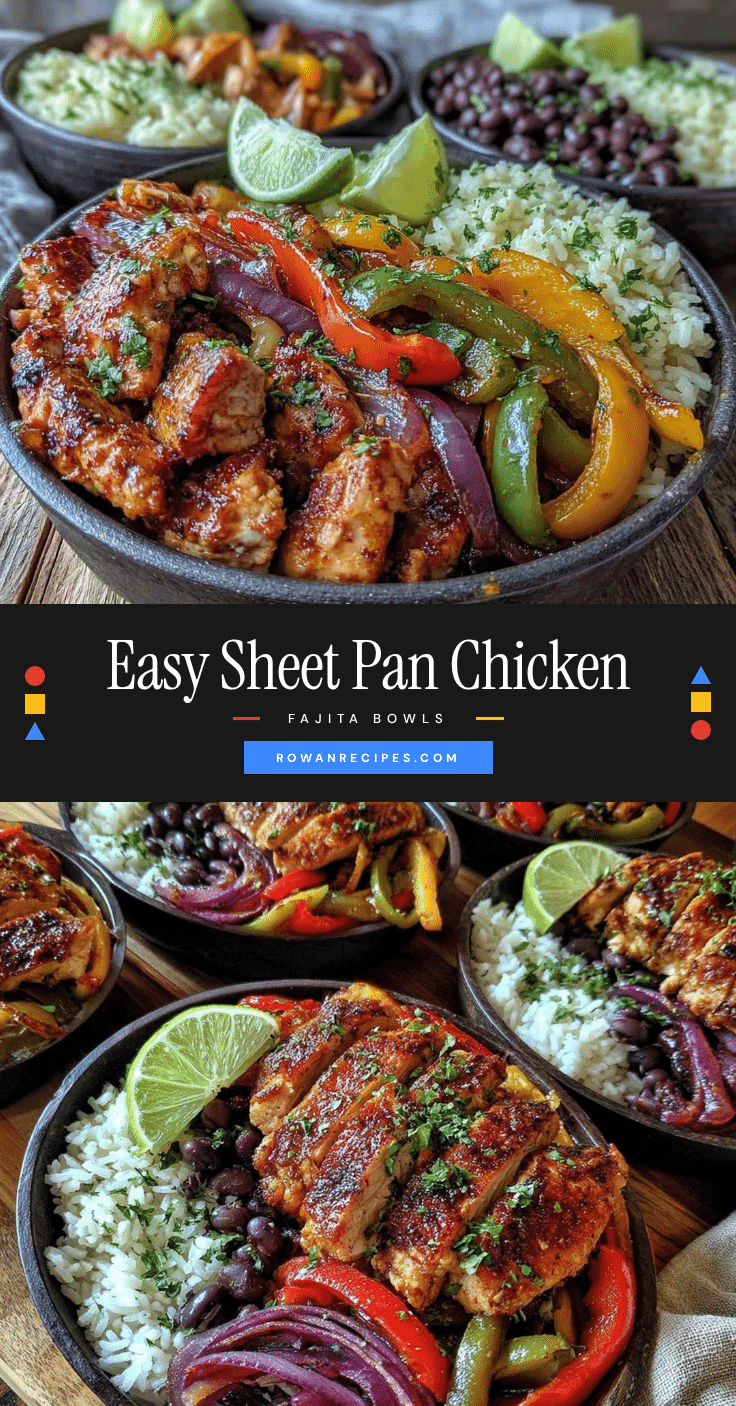 Easy Sheet Pan Chicken Fajita Meal Prep Bowls recipe