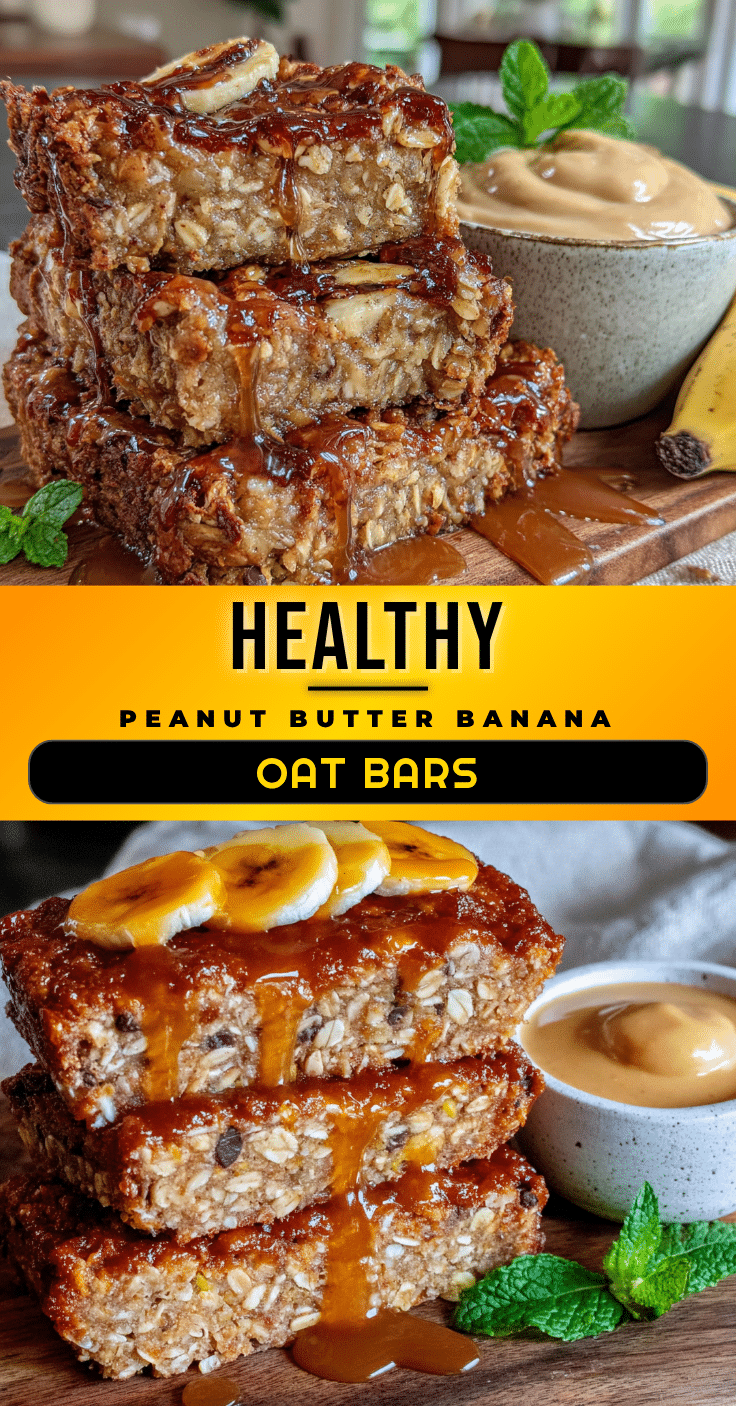 healthy peanut butter banana oat bars recipe