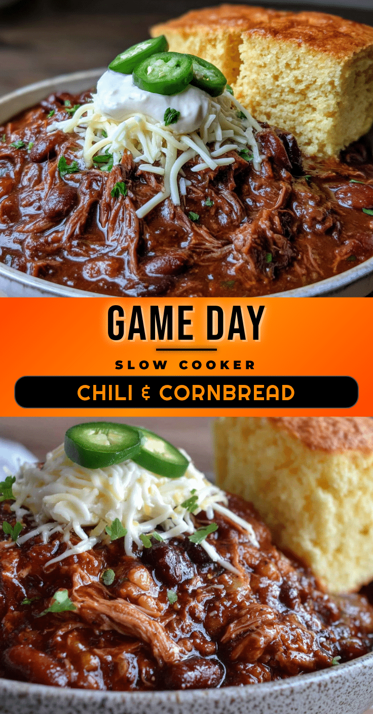 perfect slow cooker football chili with easy cornbread recipe