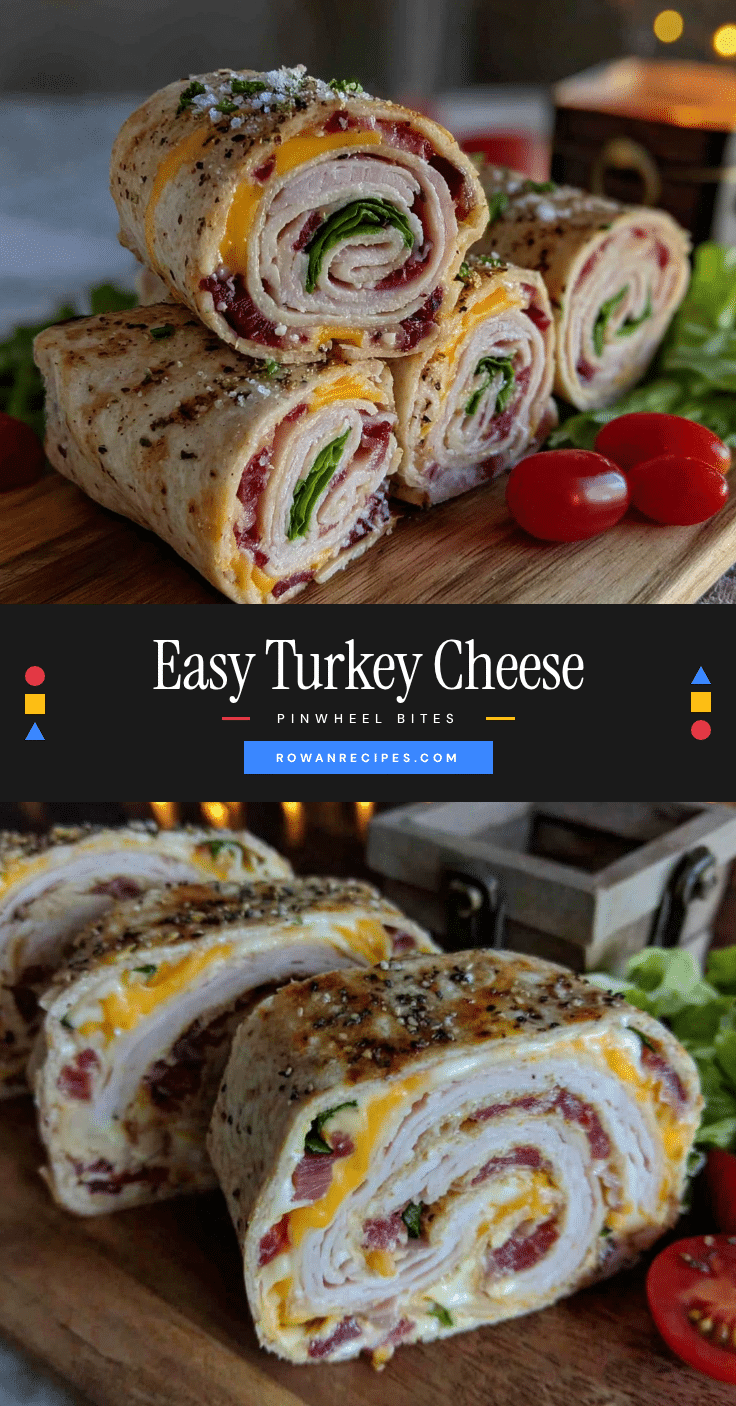 Turkey cheese pinwheel lunchbox bites recipe