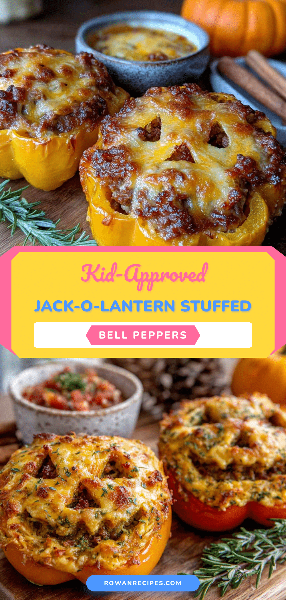 jack-o-lantern stuffed bell peppers recipe