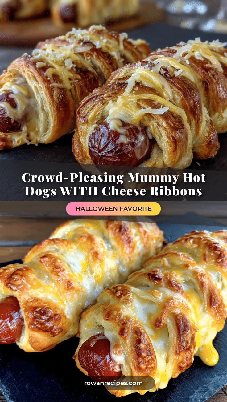 mummy hot dogs with cheese ribbons recipe