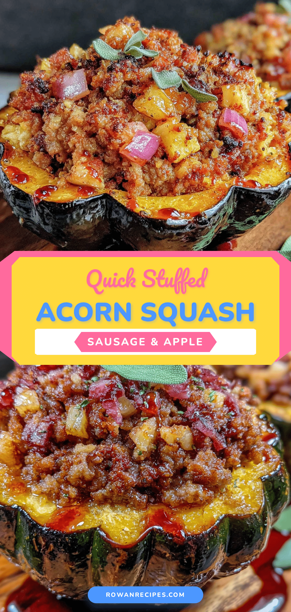 quick stuffed acorn squash with sausage and apple recipe